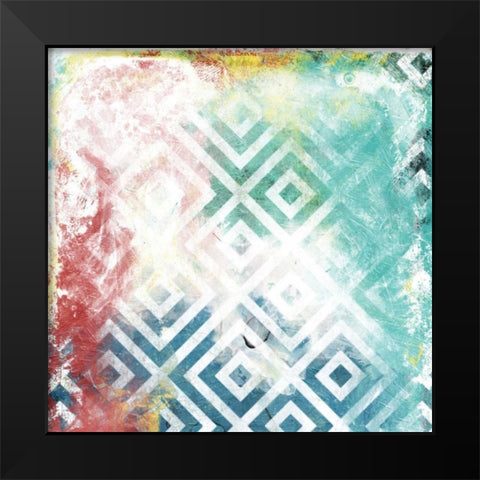 Happy Cosmic pattern Black Modern Wood Framed Art Print by Grey, Jace