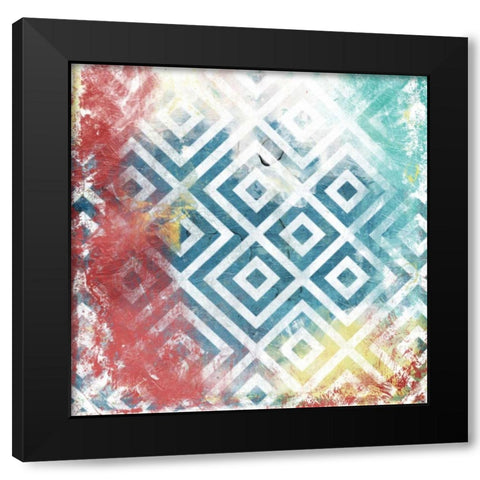 Happy Cosmic pattern mate Black Modern Wood Framed Art Print by Grey, Jace