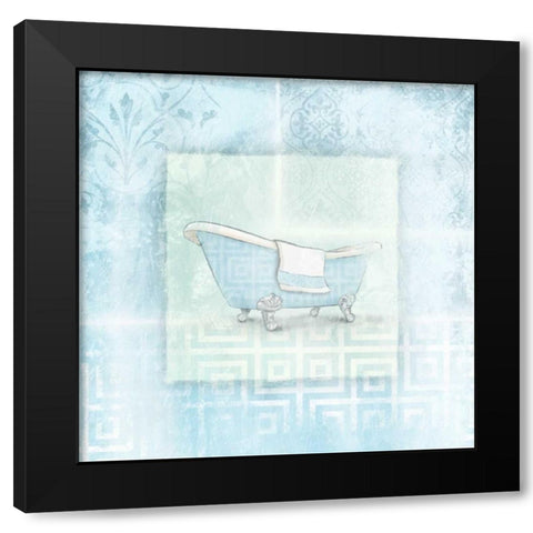 Soft blue bath Black Modern Wood Framed Art Print by Grey, Jace
