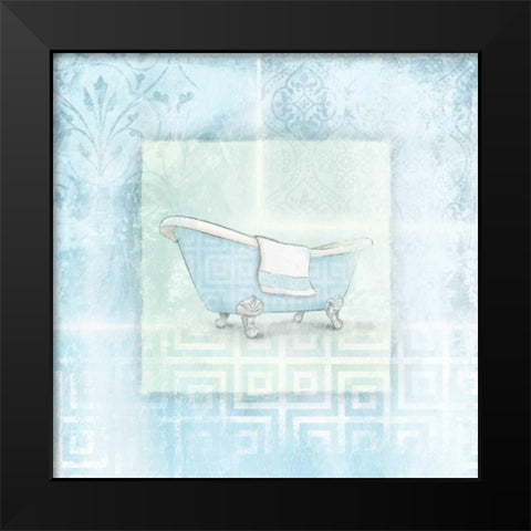 Soft blue bath Black Modern Wood Framed Art Print by Grey, Jace
