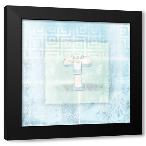 Soft blue sink Black Modern Wood Framed Art Print by Grey, Jace