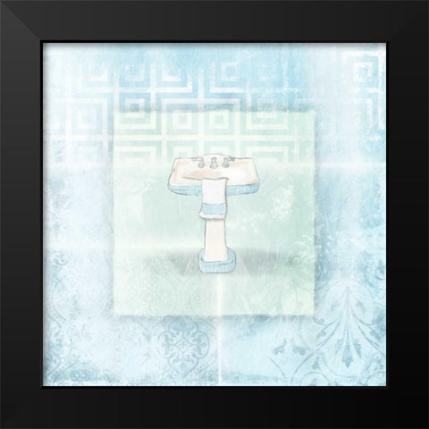 Soft blue sink Black Modern Wood Framed Art Print by Grey, Jace