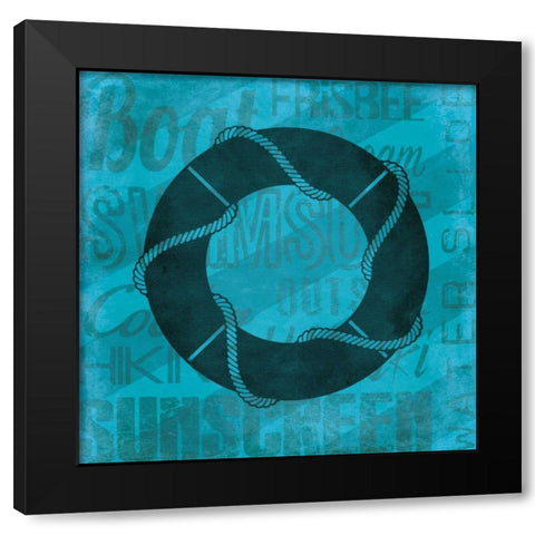 Summer Bright Lifesaver Black Modern Wood Framed Art Print by Grey, Jace