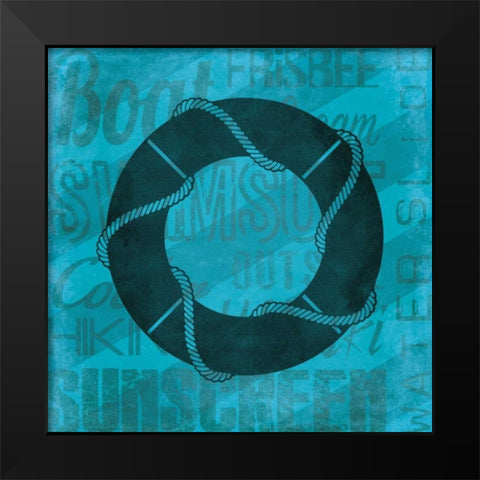 Summer Bright Lifesaver Black Modern Wood Framed Art Print by Grey, Jace