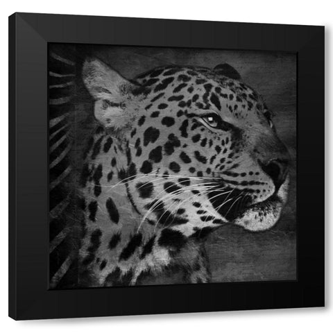 Animal Instincts Black And White Mate Black Modern Wood Framed Art Print with Double Matting by Grey, Jace
