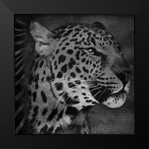 Animal Instincts Black And White Mate Black Modern Wood Framed Art Print by Grey, Jace