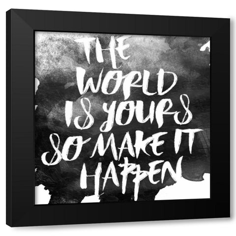 World Is Yours Black Modern Wood Framed Art Print with Double Matting by Grey, Jace