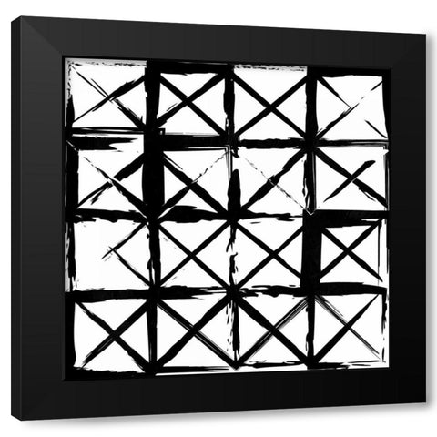 Box Black Lines Black Modern Wood Framed Art Print with Double Matting by Grey, Jace