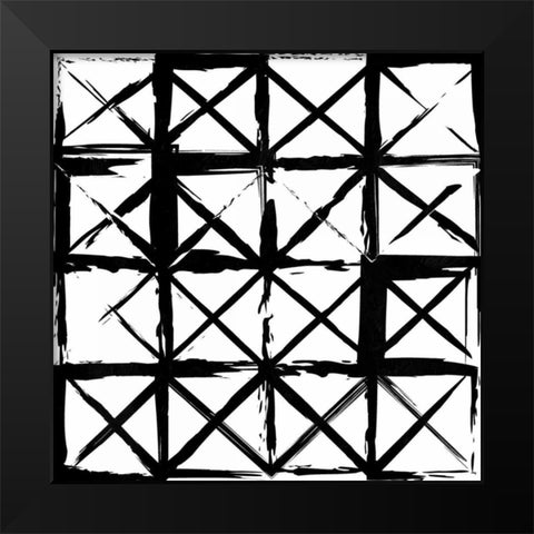 Box Black Lines Black Modern Wood Framed Art Print by Grey, Jace