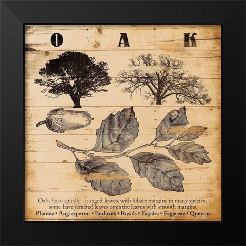 Oak Burnt Black Modern Wood Framed Art Print by Grey, Jace