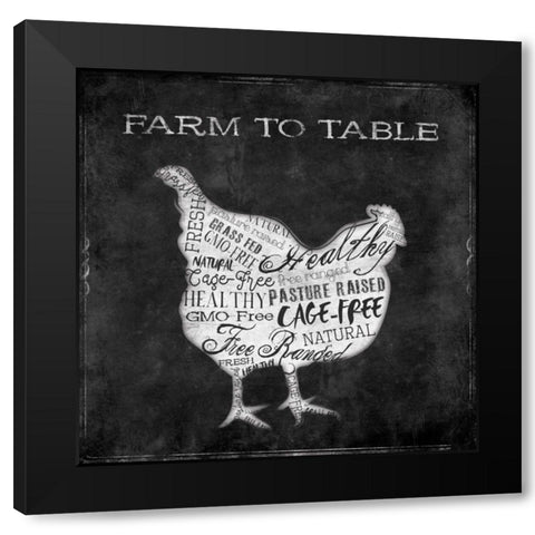 Farm To Chicken Black Modern Wood Framed Art Print by Grey, Jace