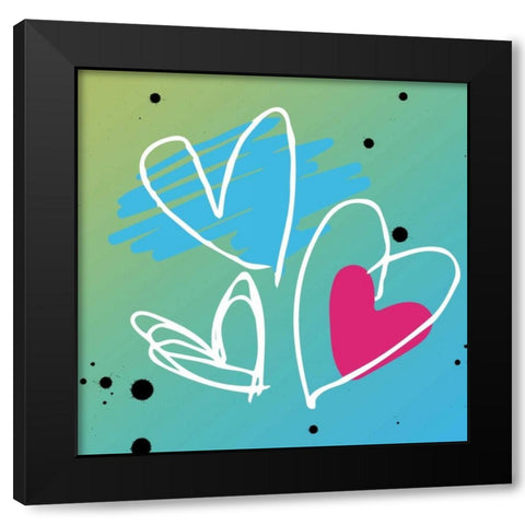 Love is bright Black Modern Wood Framed Art Print by Grey, Jace