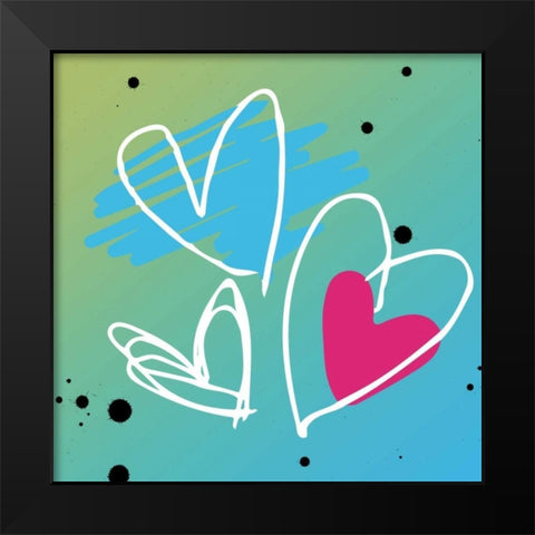 Love is bright Black Modern Wood Framed Art Print by Grey, Jace
