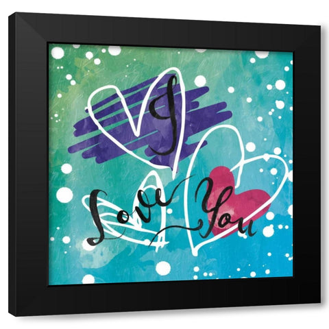 I Love You Black Modern Wood Framed Art Print by Grey, Jace
