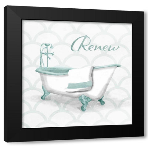 Dull Teal Renew Black Modern Wood Framed Art Print by Grey, Jace