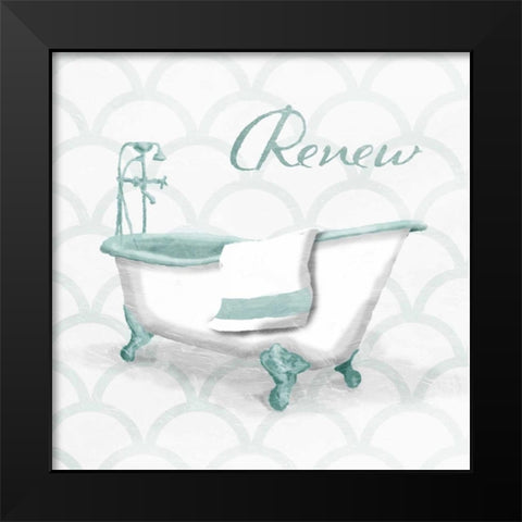Dull Teal Renew Black Modern Wood Framed Art Print by Grey, Jace
