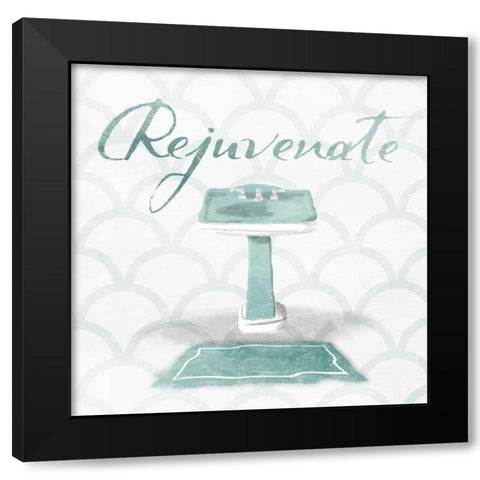 Dull Teal Rejuvenate Black Modern Wood Framed Art Print by Grey, Jace
