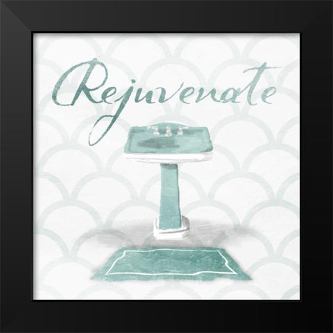Dull Teal Rejuvenate Black Modern Wood Framed Art Print by Grey, Jace