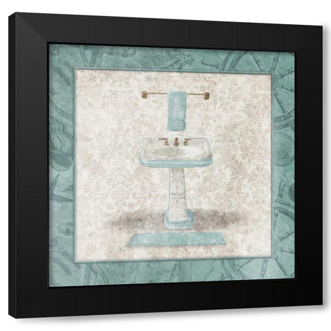 Serene Coastal Sink Black Modern Wood Framed Art Print by Grey, Jace
