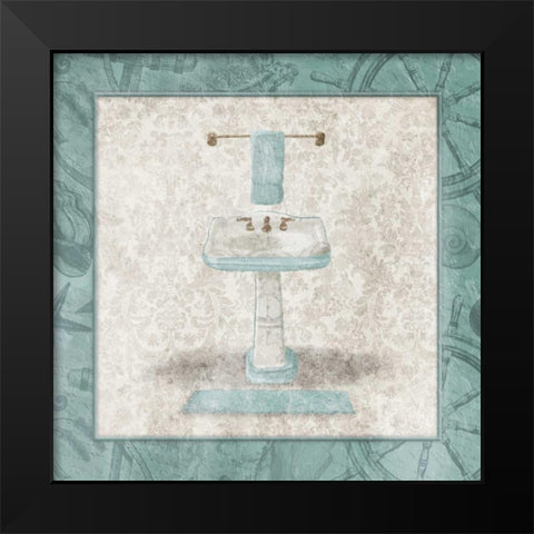 Serene Coastal Sink Black Modern Wood Framed Art Print by Grey, Jace