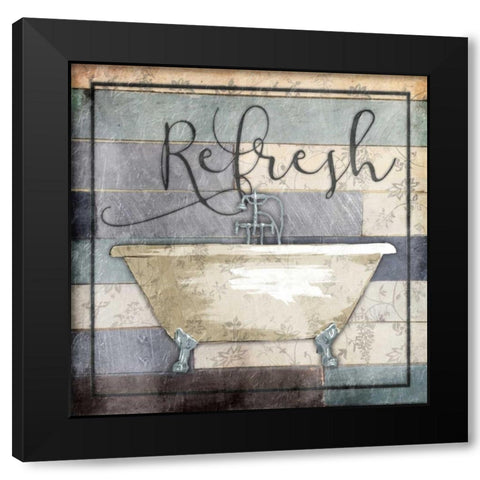 Refreshed Wooden Bath Black Modern Wood Framed Art Print with Double Matting by Grey, Jace