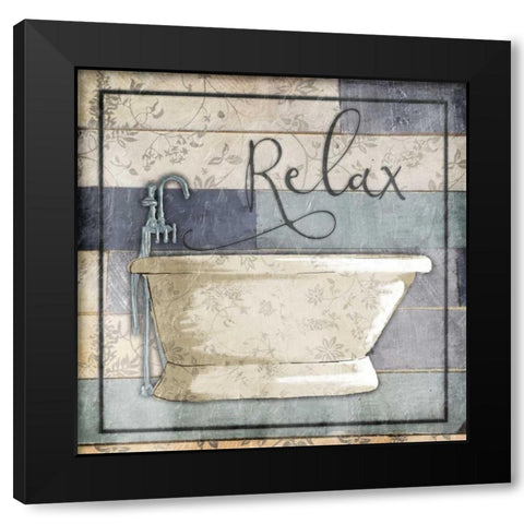 Relaxing Wooden Bath Black Modern Wood Framed Art Print with Double Matting by Grey, Jace