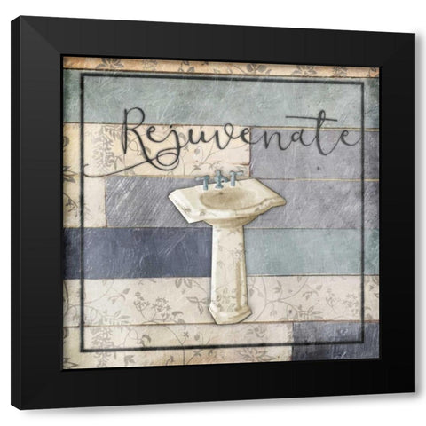 Rejuvenating Wooden Bath Black Modern Wood Framed Art Print by Grey, Jace
