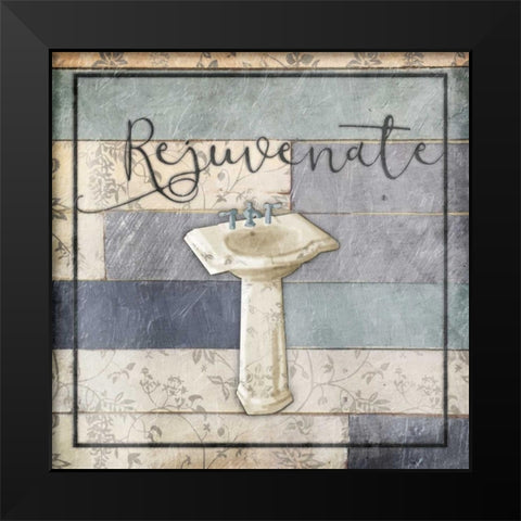 Rejuvenating Wooden Bath Black Modern Wood Framed Art Print by Grey, Jace