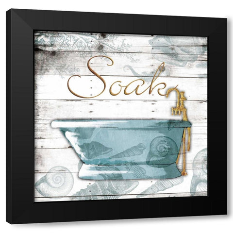 Golden Coastal Bath Mate Black Modern Wood Framed Art Print with Double Matting by Grey, Jace