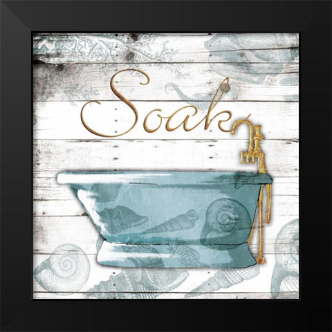 Golden Coastal Bath Mate Black Modern Wood Framed Art Print by Grey, Jace