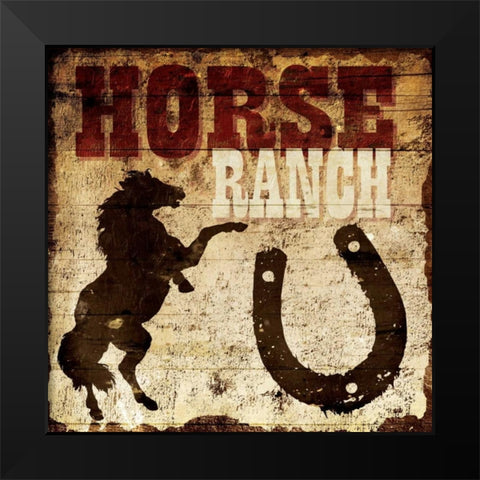 Horse Ranch Black Modern Wood Framed Art Print by Grey, Jace