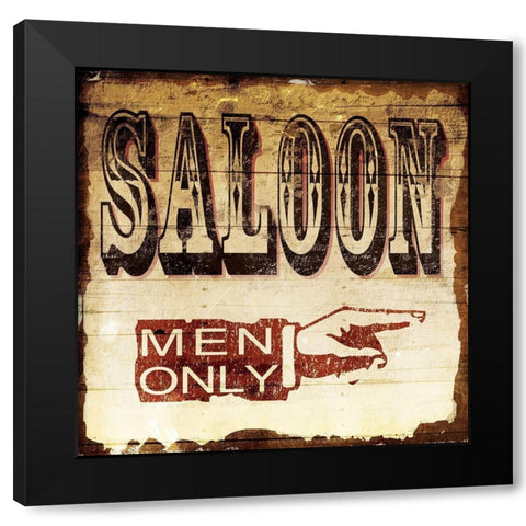 Saloon Black Modern Wood Framed Art Print with Double Matting by Grey, Jace