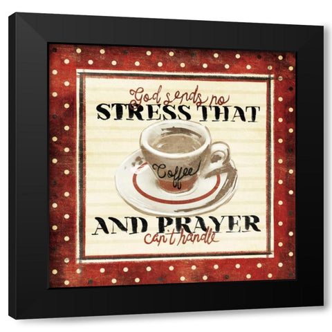 No Stress Black Modern Wood Framed Art Print by Grey, Jace