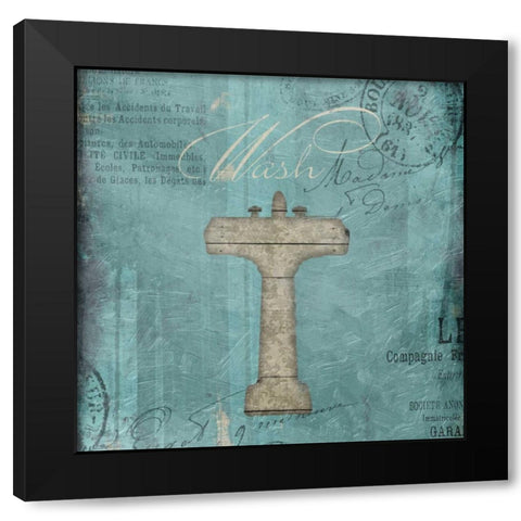 Wash Wood Inprint Black Modern Wood Framed Art Print with Double Matting by Grey, Jace