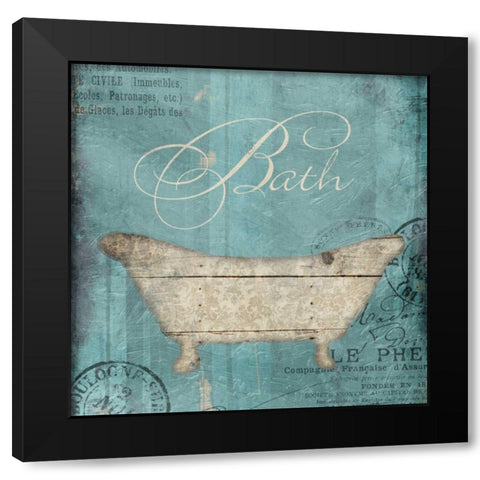 Bath Wood Inprint Black Modern Wood Framed Art Print by Grey, Jace