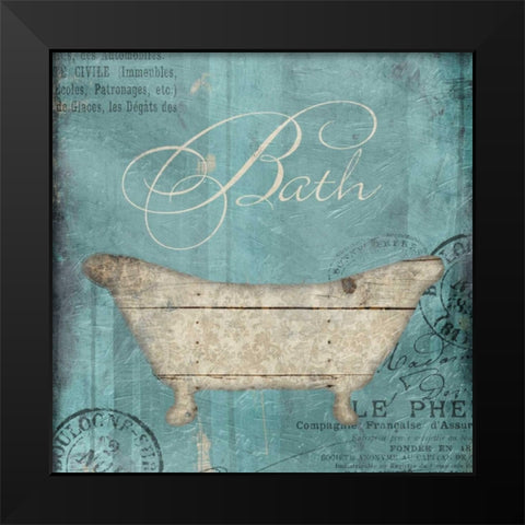 Bath Wood Inprint Black Modern Wood Framed Art Print by Grey, Jace