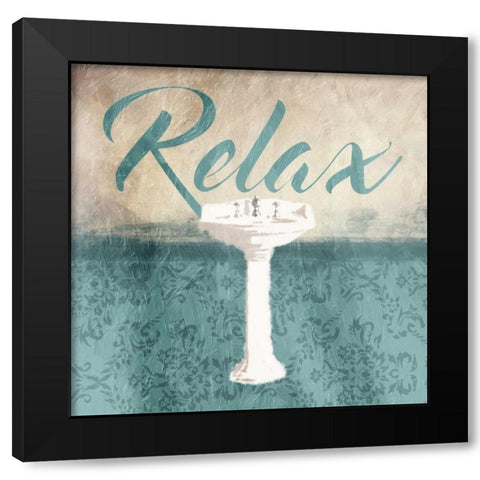 Relax Sink Teal Black Modern Wood Framed Art Print with Double Matting by Grey, Jace