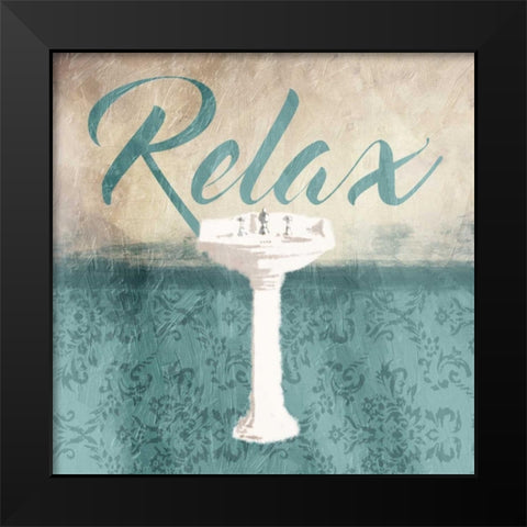 Relax Sink Teal Black Modern Wood Framed Art Print by Grey, Jace