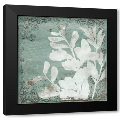Postal Floral Silo Mate Black Modern Wood Framed Art Print with Double Matting by Grey, Jace