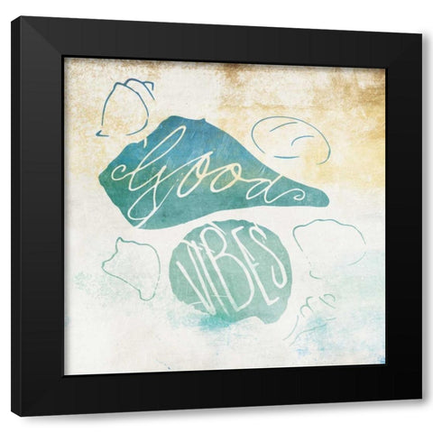 Good Vibes Black Modern Wood Framed Art Print with Double Matting by Grey, Jace