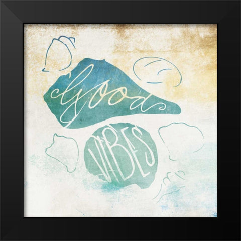Good Vibes Black Modern Wood Framed Art Print by Grey, Jace