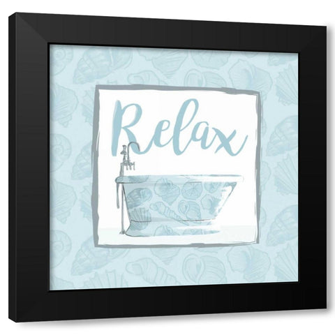 Relaxing Bath With Shells Black Modern Wood Framed Art Print with Double Matting by Grey, Jace