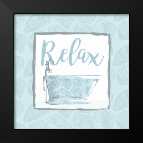 Relaxing Bath With Shells Black Modern Wood Framed Art Print by Grey, Jace