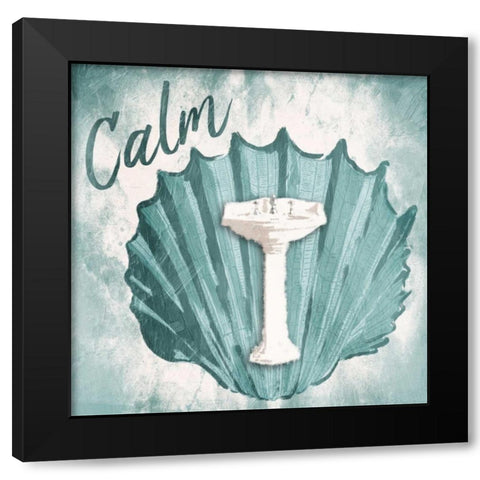 Calm Shell Sink Black Modern Wood Framed Art Print by Grey, Jace