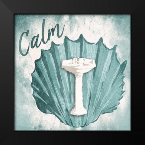Calm Shell Sink Black Modern Wood Framed Art Print by Grey, Jace