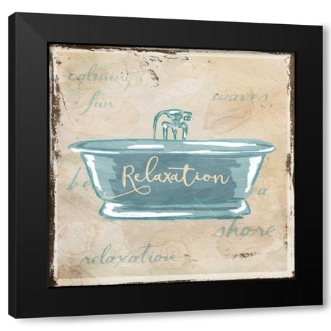 Relaxation Shells Black Modern Wood Framed Art Print by Grey, Jace