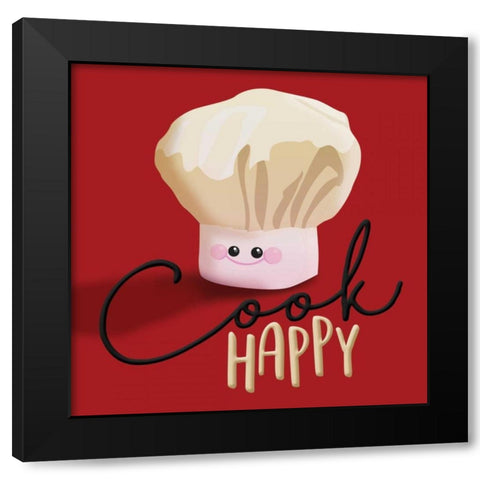 Cook Happy Black Modern Wood Framed Art Print with Double Matting by Grey, Jace