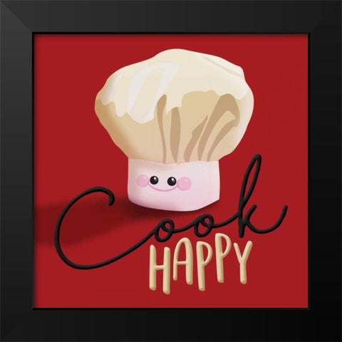 Cook Happy Black Modern Wood Framed Art Print by Grey, Jace
