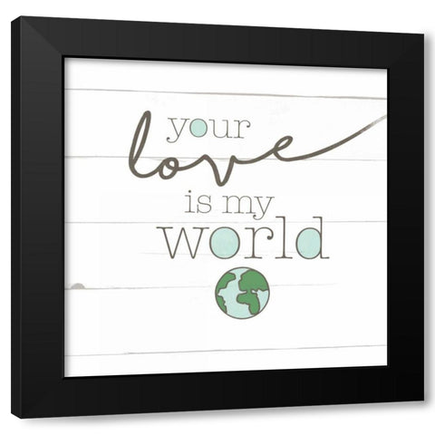 Love World Black Modern Wood Framed Art Print with Double Matting by Grey, Jace