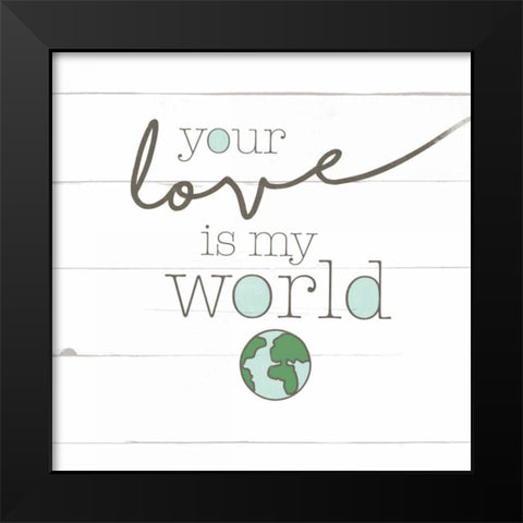 Love World Black Modern Wood Framed Art Print by Grey, Jace